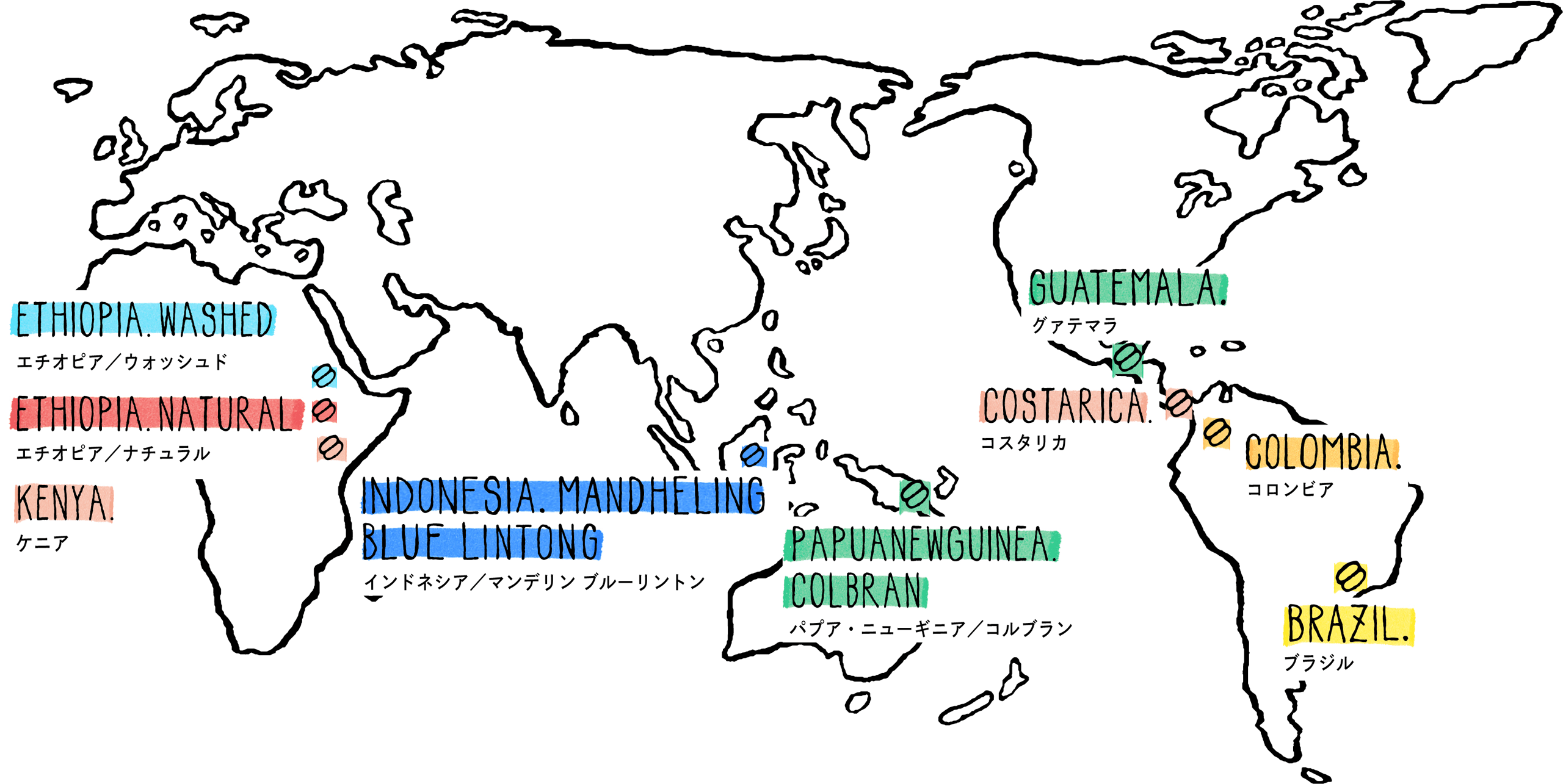 世界のコーヒー豆